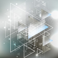 Poster - Abstract blurred vector background with triangles, lines and dots