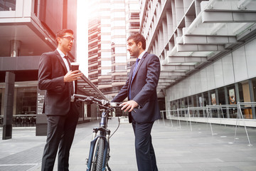 Wall Mural - Two businessmen having walk