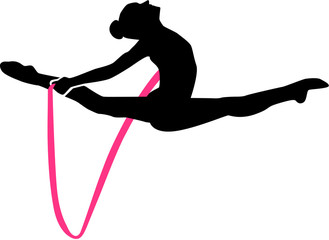 Sticker - Gymnastics woman jumping with rope