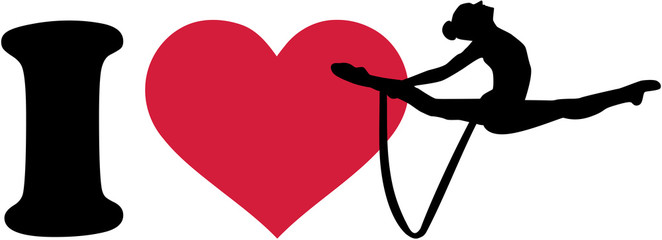 Sticker - I love Rhythmic gymnastics with rope