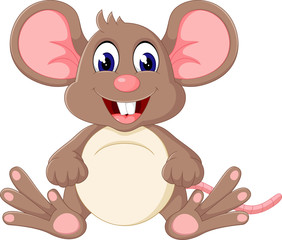 Canvas Print - illustration of Cute baby mouse cartoon