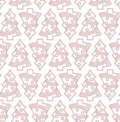 Wall Mural - Seamless Christmas tree pattern
