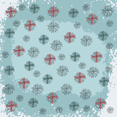 Wall Mural - Doodled Snowflakes, original hand-drawn