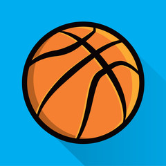 Sticker -  Single Basketball Icon Illustration