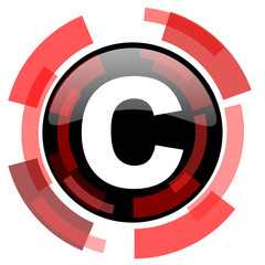 Poster - copyright red modern web icon