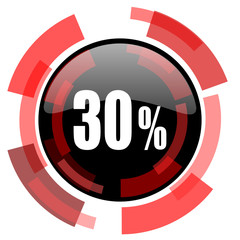 Poster - 30 percent red modern web icon