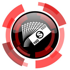 Poster - money red modern web icon