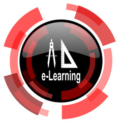 Poster - larning red modern web icon
