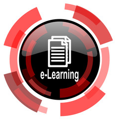 Poster - learning red modern web icon