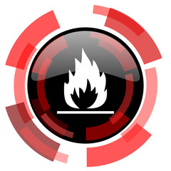 Poster - flame red modern web icon