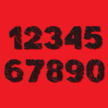Set of numbers  from  one to zero.