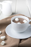 Fototapeta Dinusie - Cocoa drink with marshmallows