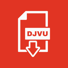 Poster - The DJVU icon. File format symbol. Flat