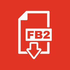 Poster - The FB2 icon. File format symbol. Flat