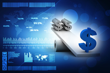 Poster - 3d rendering usd Dollar symbol 