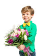 © Friends Stock - Handsome little boy with bouquet of flowers