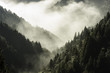 Leinwandbild Motiv High mountain in mist and cloud