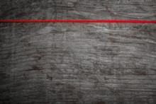 Red Wire On Wood Background - Black And White Single Color Photo