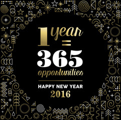 Wall Mural - New Year 2016 inspiration quote poster gold