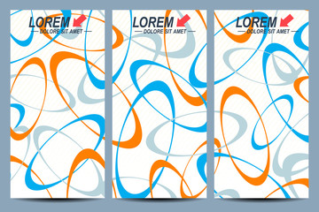 Poster - Set of the vector flyers.  Background with colorful circles . Modern stylish design