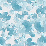 Fototapeta Konie - Floral pattern with blue roses