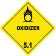 Oxidizer Substance Warning Label (Empty)