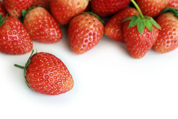 Fresh red ripe strawberries isolated