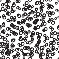  Seamless pattern. Hand drawn polka dot texture vector. Stylish black and white or monochrome doodles. Modern design. Hipster tile print.
