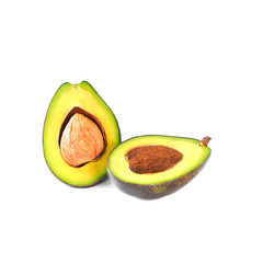 Wall Mural - Avocado isolated on white