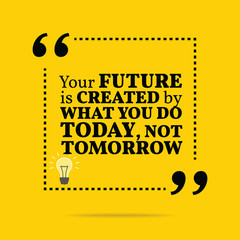 Wall Mural - Inspirational motivational quote. The future is created by what