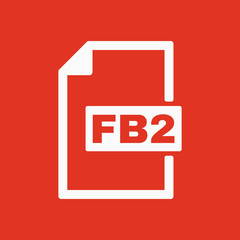Poster - The FB2 icon. File format symbol. Flat