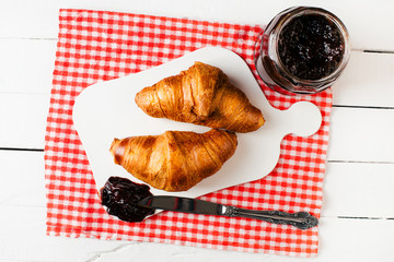 Wall Mural - Breakfast with croissants