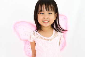 chinese little girl wearing butterfly custome