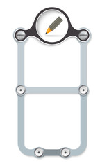 Poster - Vector vertical frame with screws and pencil