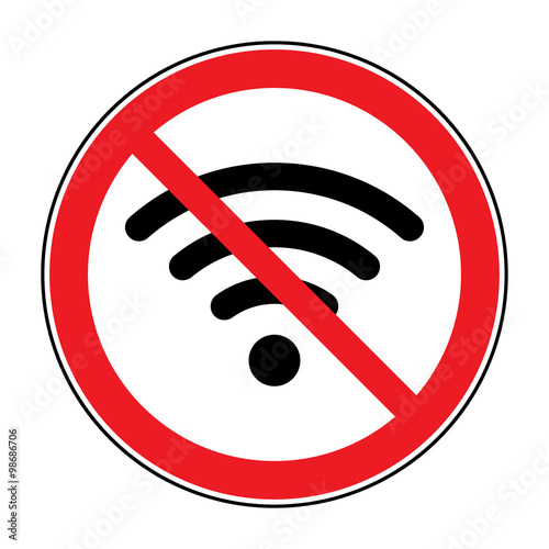 No wifi sign. Not wi-fi area symbol. Ban wi fi internet icon. Wireless