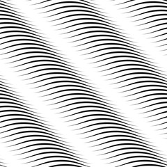 Wall Mural - wavy stripes seamless pattern. abstract fashion volume texture. geometric monochrome template. graph