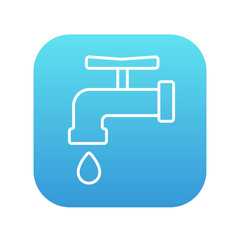 Canvas Print - Faucet with water drop line icon.