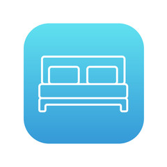 Sticker - Double bed line icon.