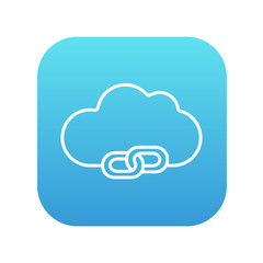 Poster - Cloud computing line icon.