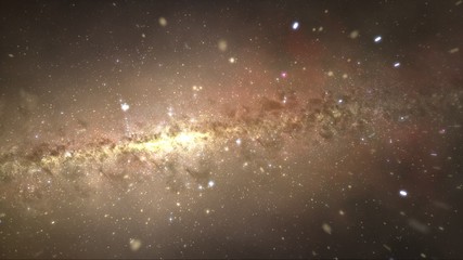 Wall Mural - Spectacular view of a glowing galaxy - gravitationally bound system of stars.