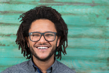 Wall Mural - Funky afro man on rustic  background