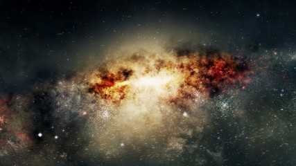 Wall Mural - Spectacular view of a glowing galaxy - gravitationally bound system of stars.