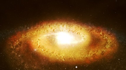 Wall Mural - Spectacular view of a glowing galaxy - gravitationally bound system of stars.