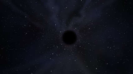 Wall Mural - A black hole in the middle of the outer space absorbing nearest stars.
