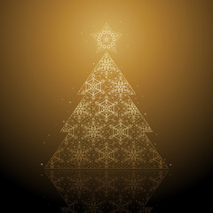 Wall Mural - Merry Christmas card with stylized Tree