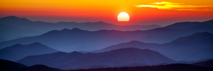 Smoky mountain sunset