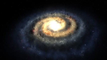 Wall Mural - Spectacular view of a glowing galaxy - gravitationally bound system of stars.