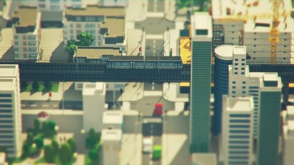 Poster - Urban aerial view of the cityscape with skyscrapers, offices and shops.