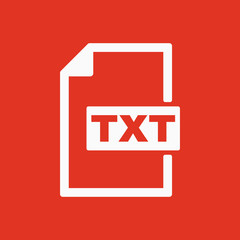 Poster - The TXT icon. Text file format symbol. Flat