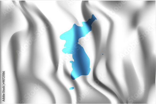 Fotografie, Obraz Flag of United Korea. Rectangular Shape Icon